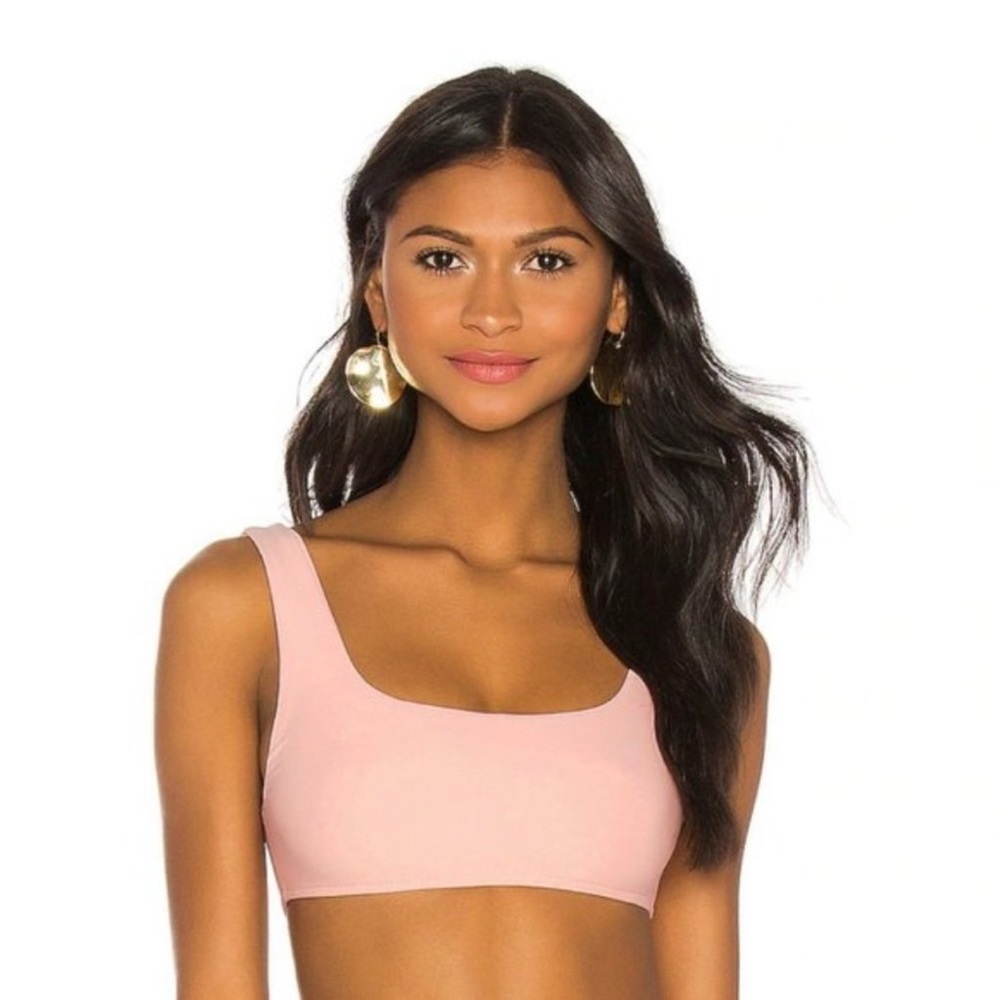 Superdown x REVOLVE Alexa Bikini Top in Blush Tank Swimsuit Pink Scoop